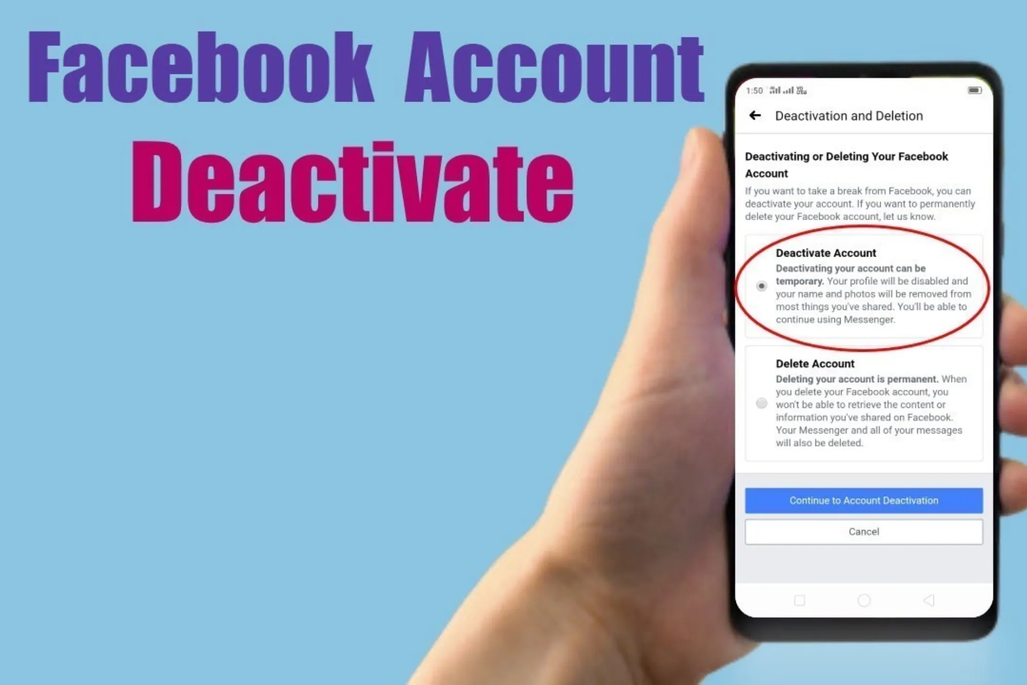 How to Deactivate Facebook Account 2015