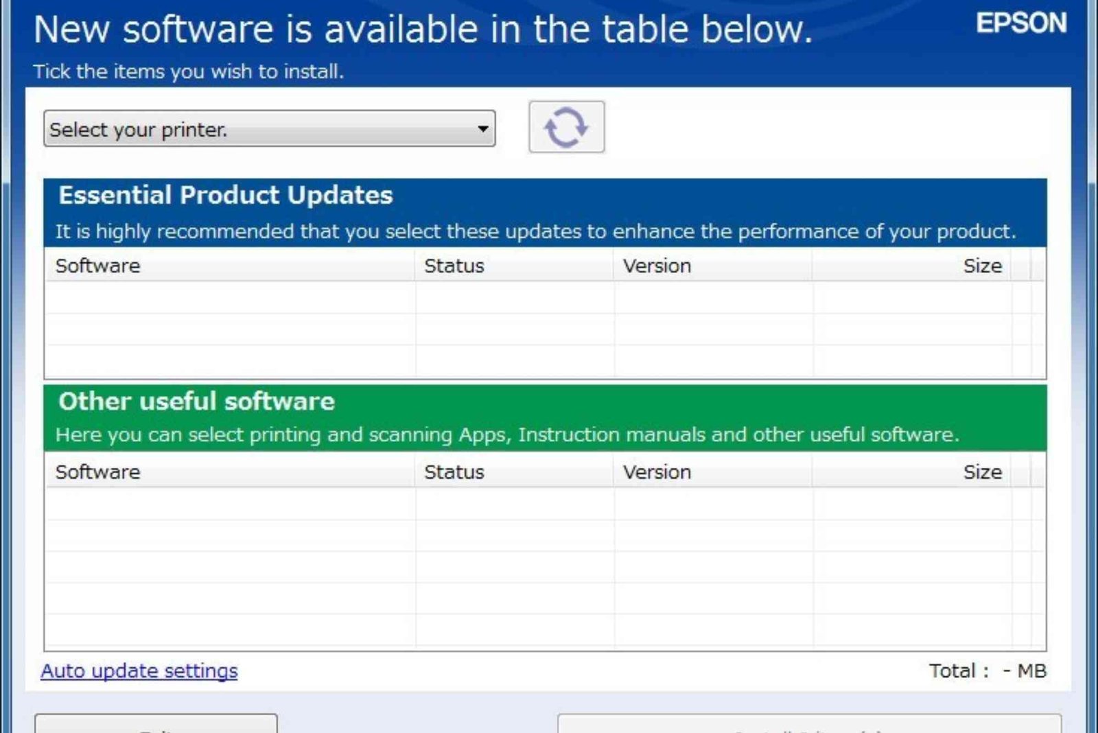 Seiko Epson Software Updater